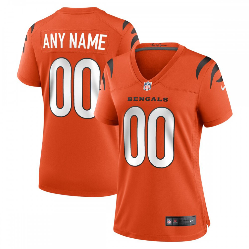 Cincinnati Bengals Nike Women's Alternate Game Custom Jersey - Orange-GridironStore